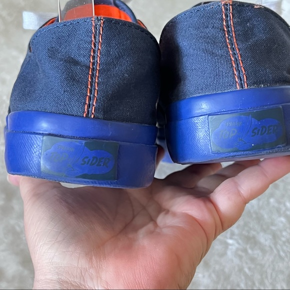 Sperry Topsider X Jack Spade New York Collab Navy Blue Orange Mens Size 9M. - Picture 8 of 10